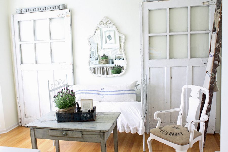 Eclectic home office with shabby chic overtones [From: French Larkspur]