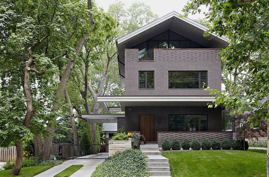 Gray exterior of contemporary family home in Seattle