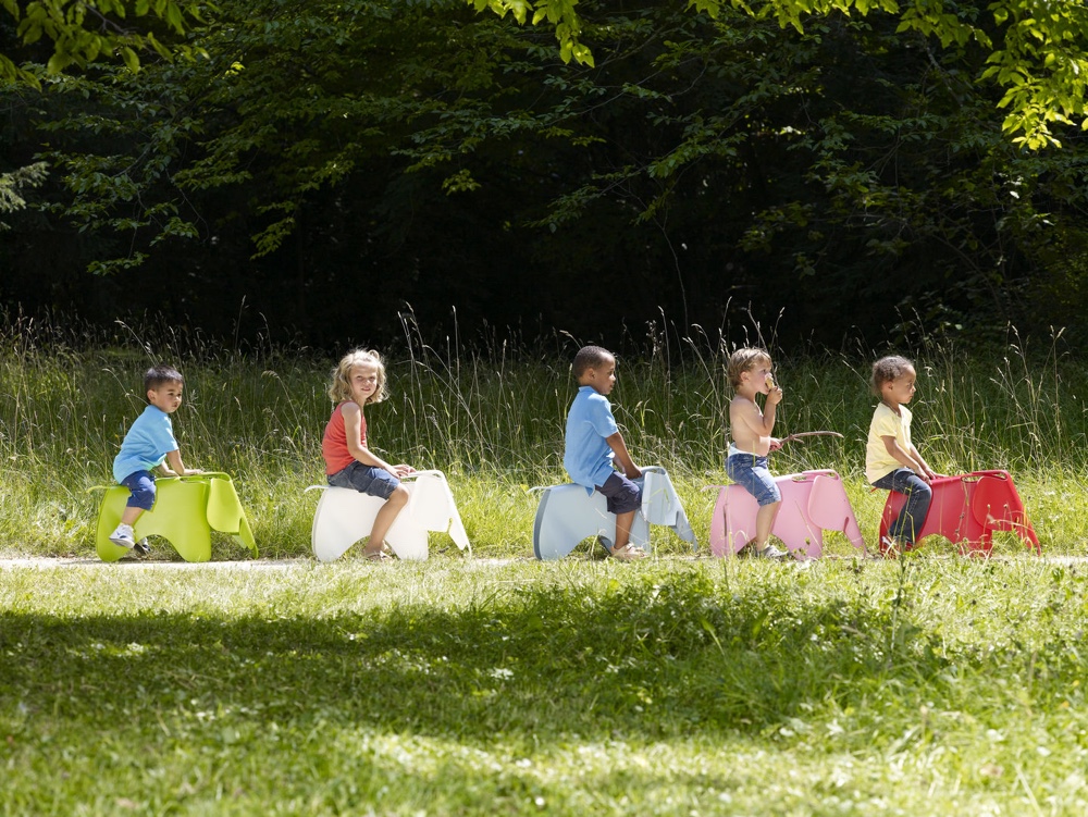 Kids on Eames Elephants