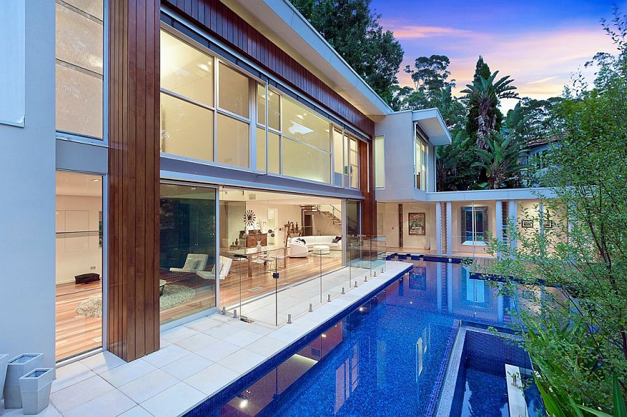 Large and meandering swimming pool of the Aussie home