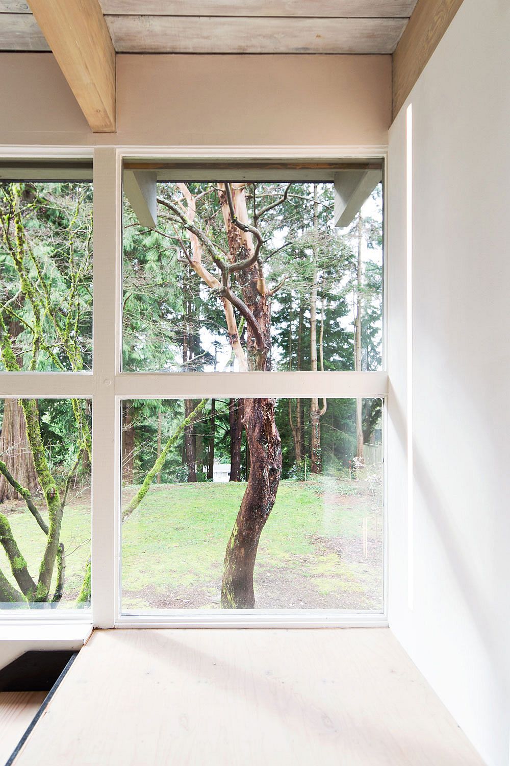 Large glass doors bring in ample natural light