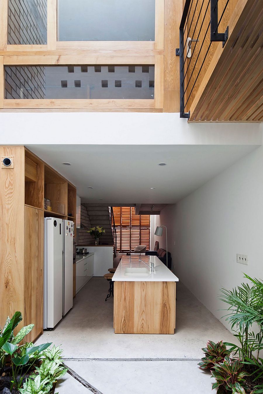 Lower level kitchen with a smart island