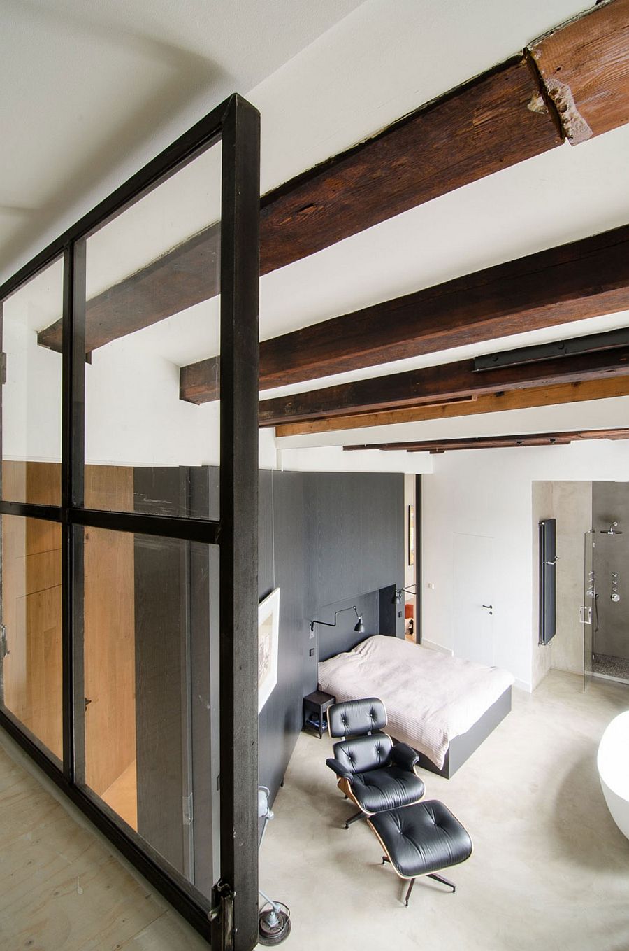 Luxurious Eames Lounger in the master bedroom