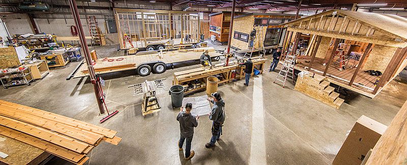 Making of tiny homes at the Escape factory
