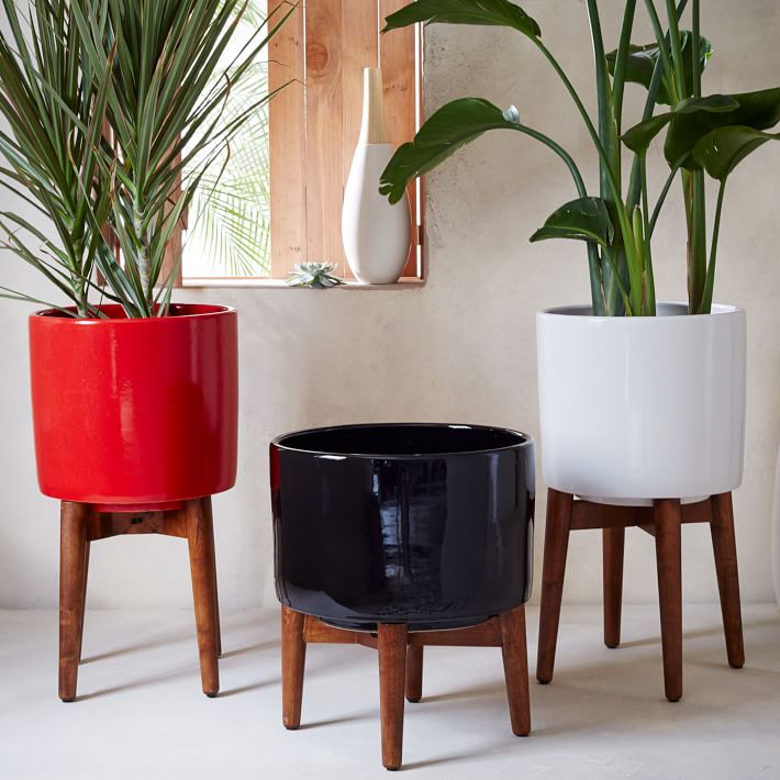 Mid-Century planters from West Elm