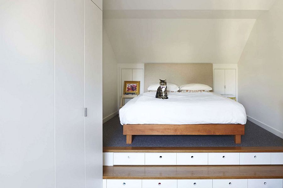 Minimal and modern, space-saving bedroom design