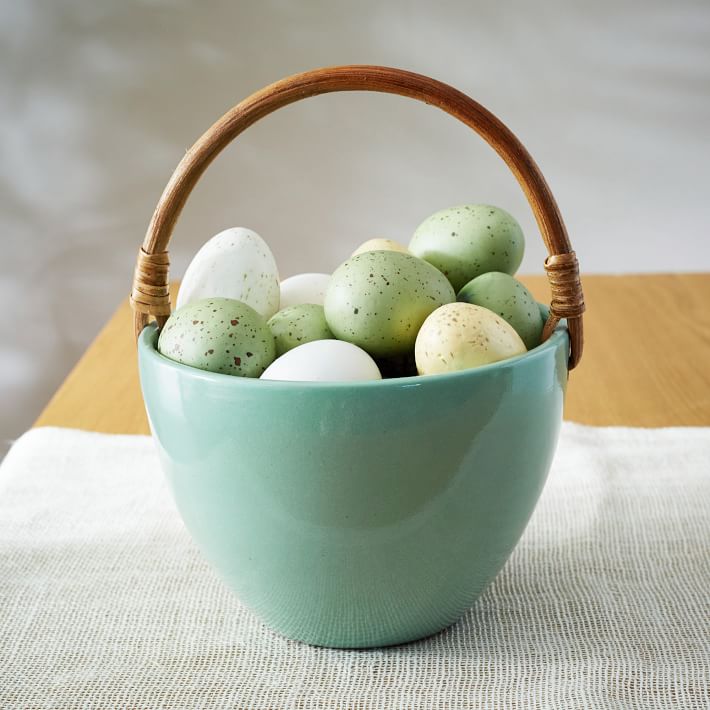 Mint earthenware basket from West Elm