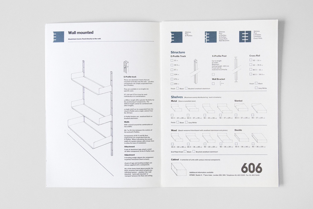 Neville Brody Vitsœ 606 booklet details