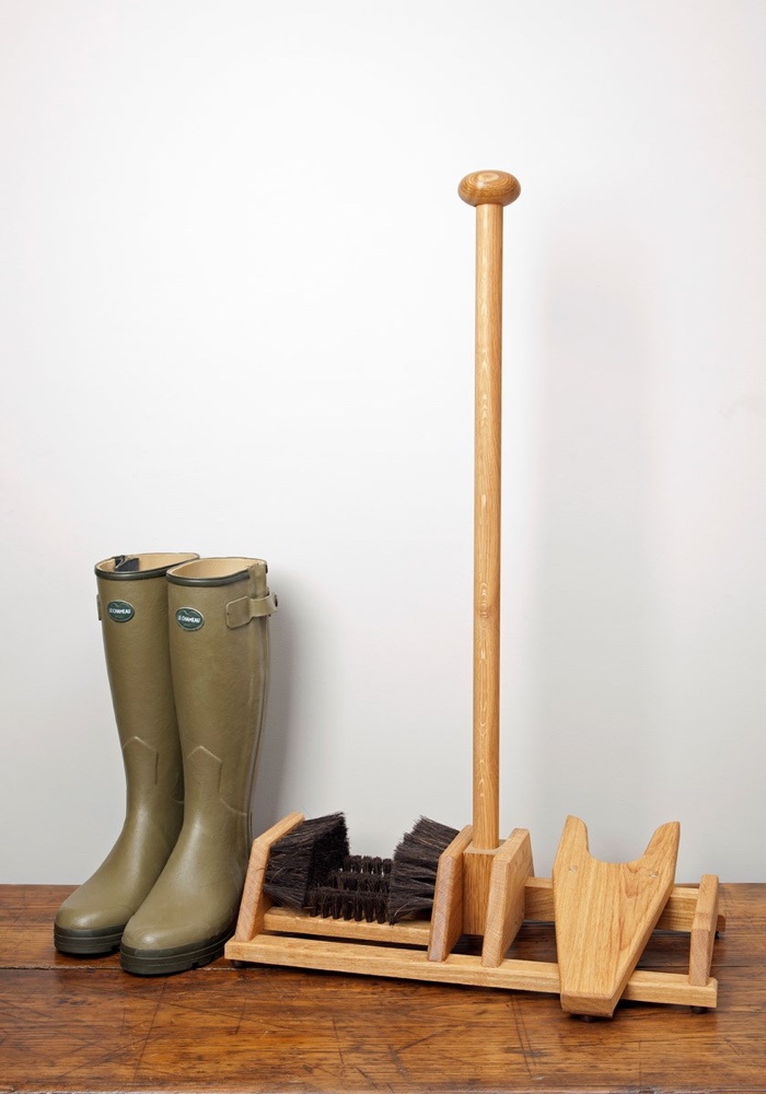 Oak Foot Scraper and Boot Jack