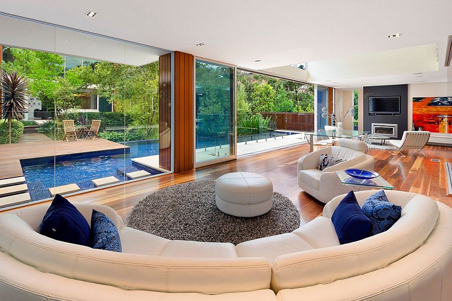 Open design of the living space connects it with the outdoors