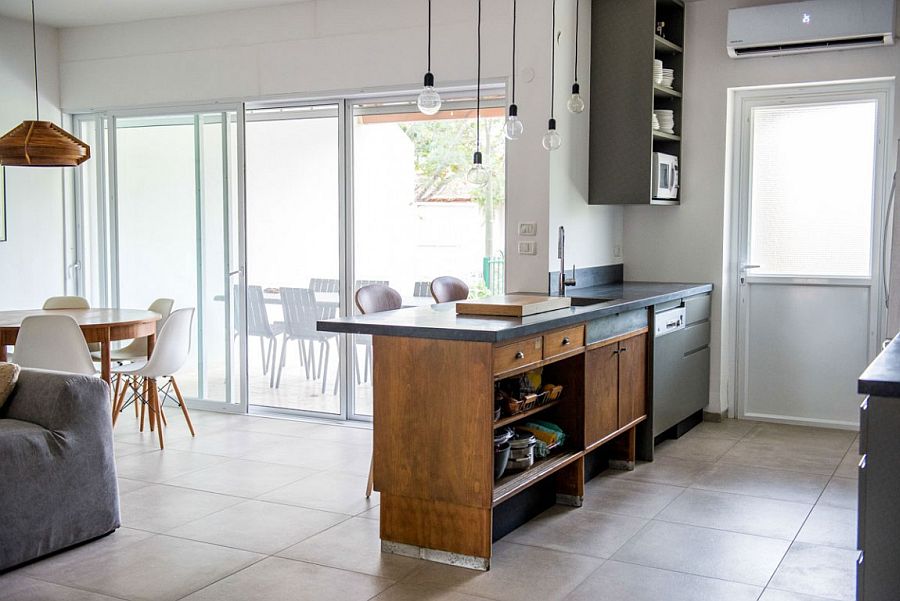 Open plan living area maximizes space inside the apartment