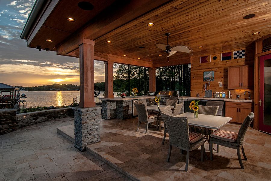 Outdoor barebeque bar and dining zone at the relaxing cabana