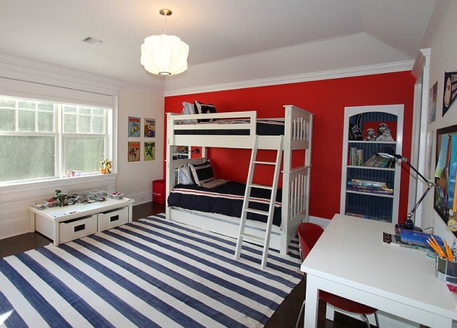 Red And Blue Boys Bedroom Decorating Ideas