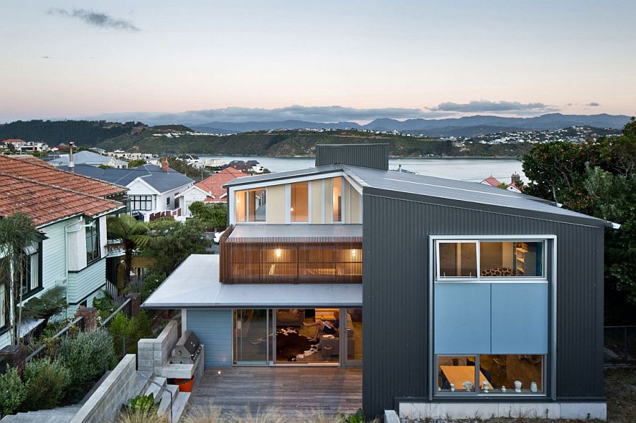 Revamped Wellington villa in New Zealand with a spacious wooden deck