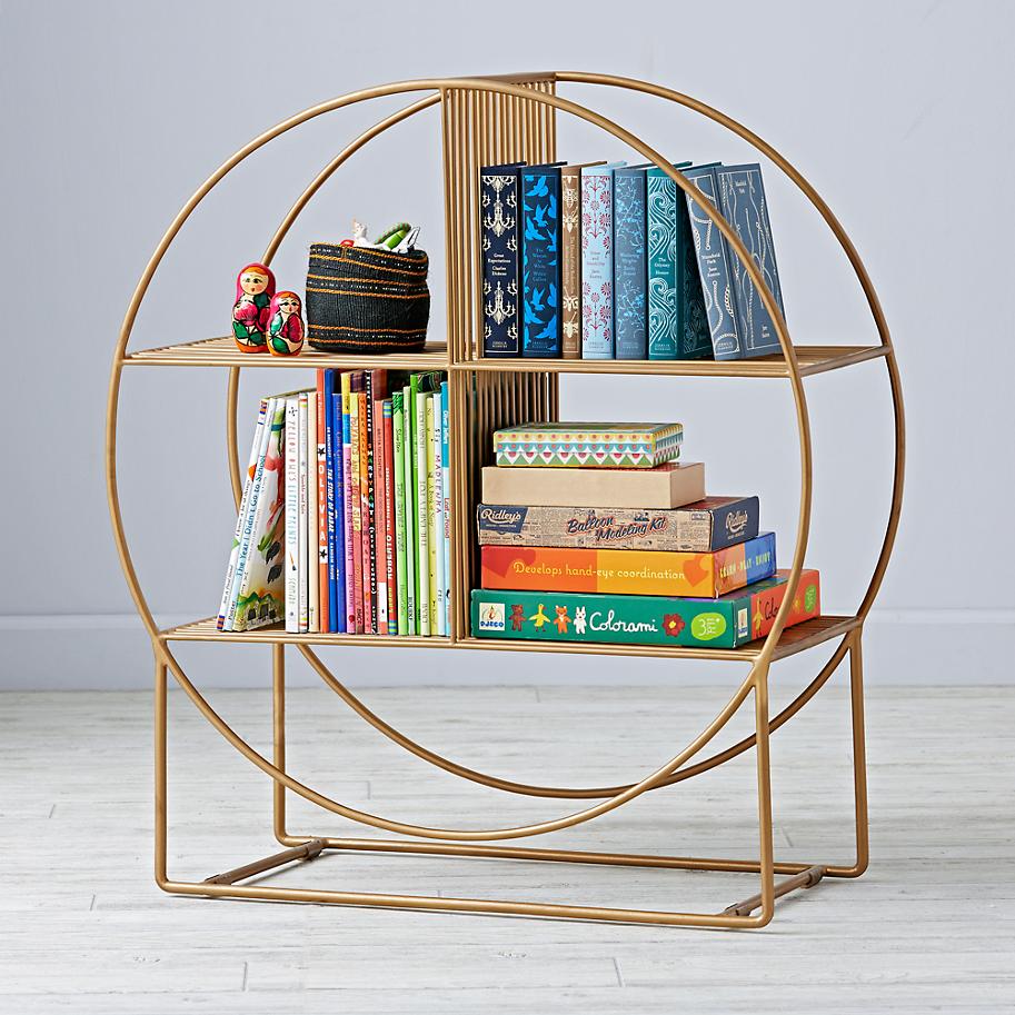 Round metal bookcase from The Land of Nod