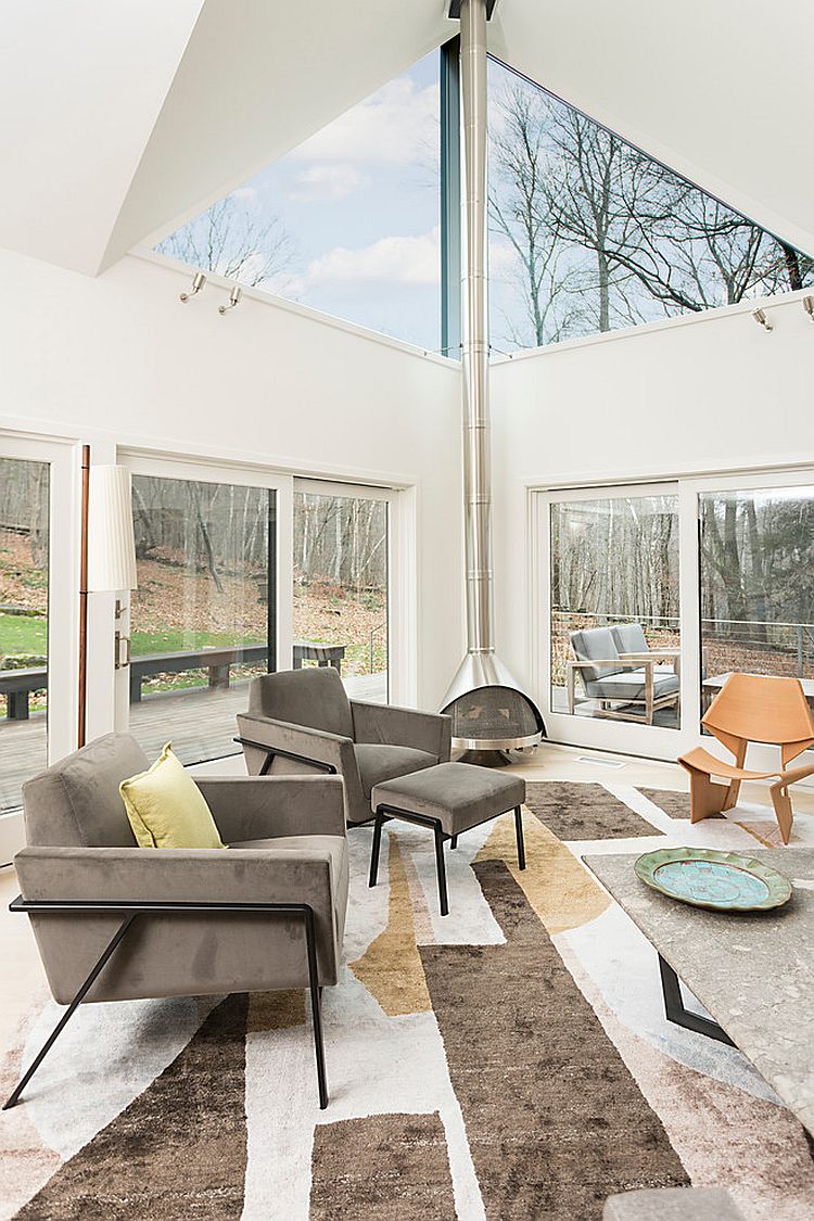 Scandinavian and contemporary styles rolled into one inside the breezy sunroom