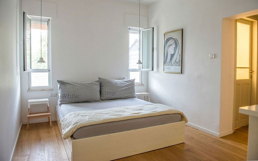 Small contemporaybedroom in white