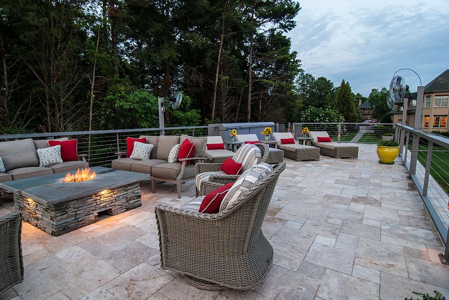 Spacious rooftop deck and party zone of the cabana