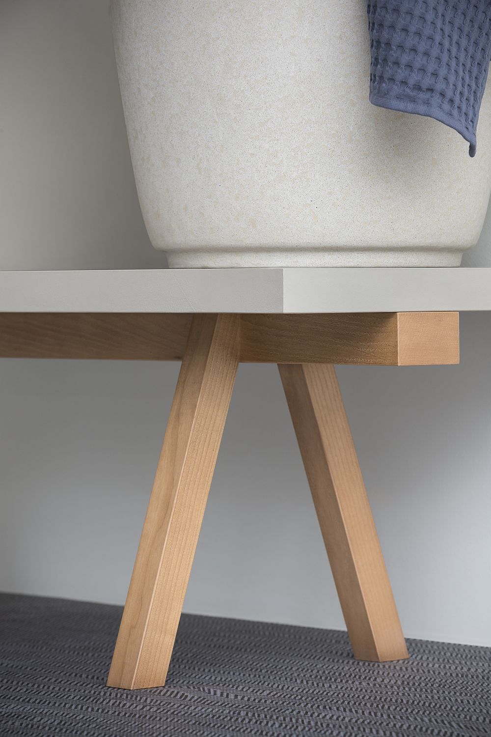 Stylish bathroom wooden bench from Rex Design