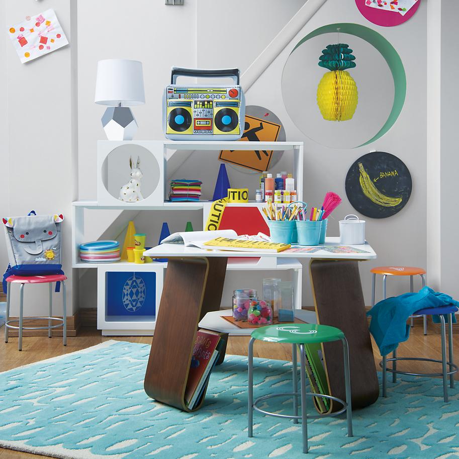 Table with built-in storage from The Land of Nod