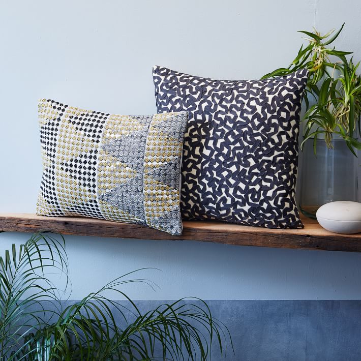 Textured pillows and tropical flair from West Elm