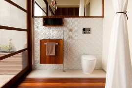 Timber duckboard makes a comeback in the contemporary bathroom