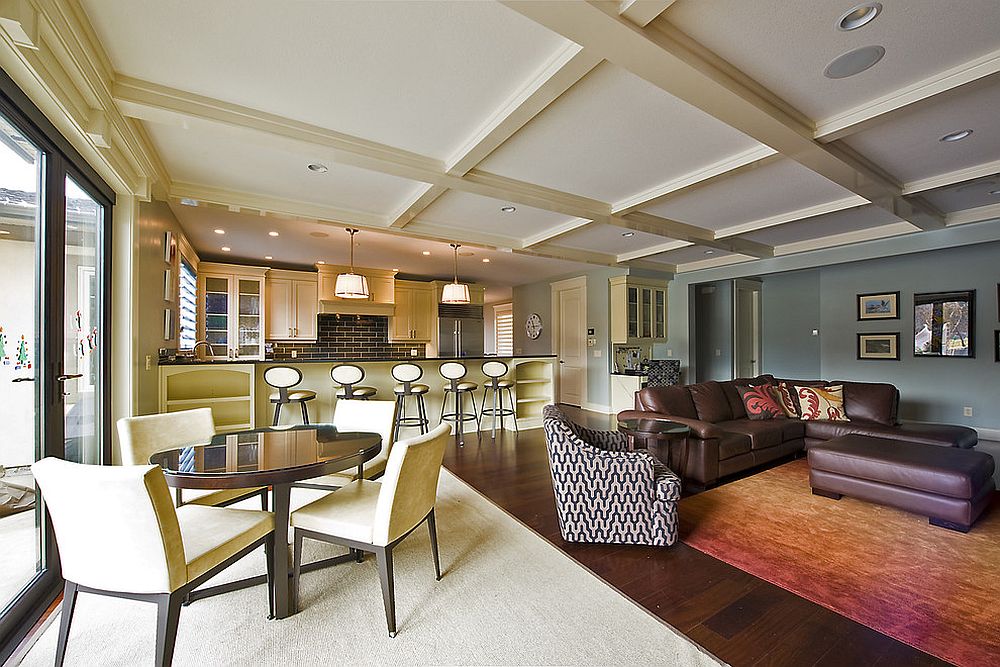 Try out a simple change of color for different spaces in the open floor plan [Design: Begrand Fast Design]