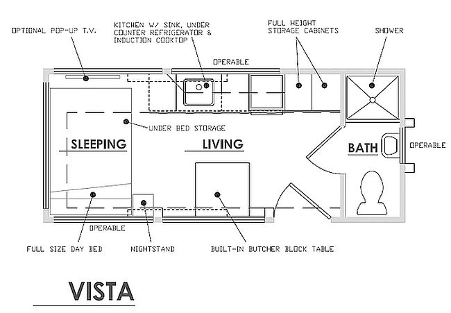 Uncomplicated floor plan of Vista