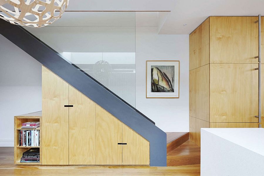 Under staircase storage area design