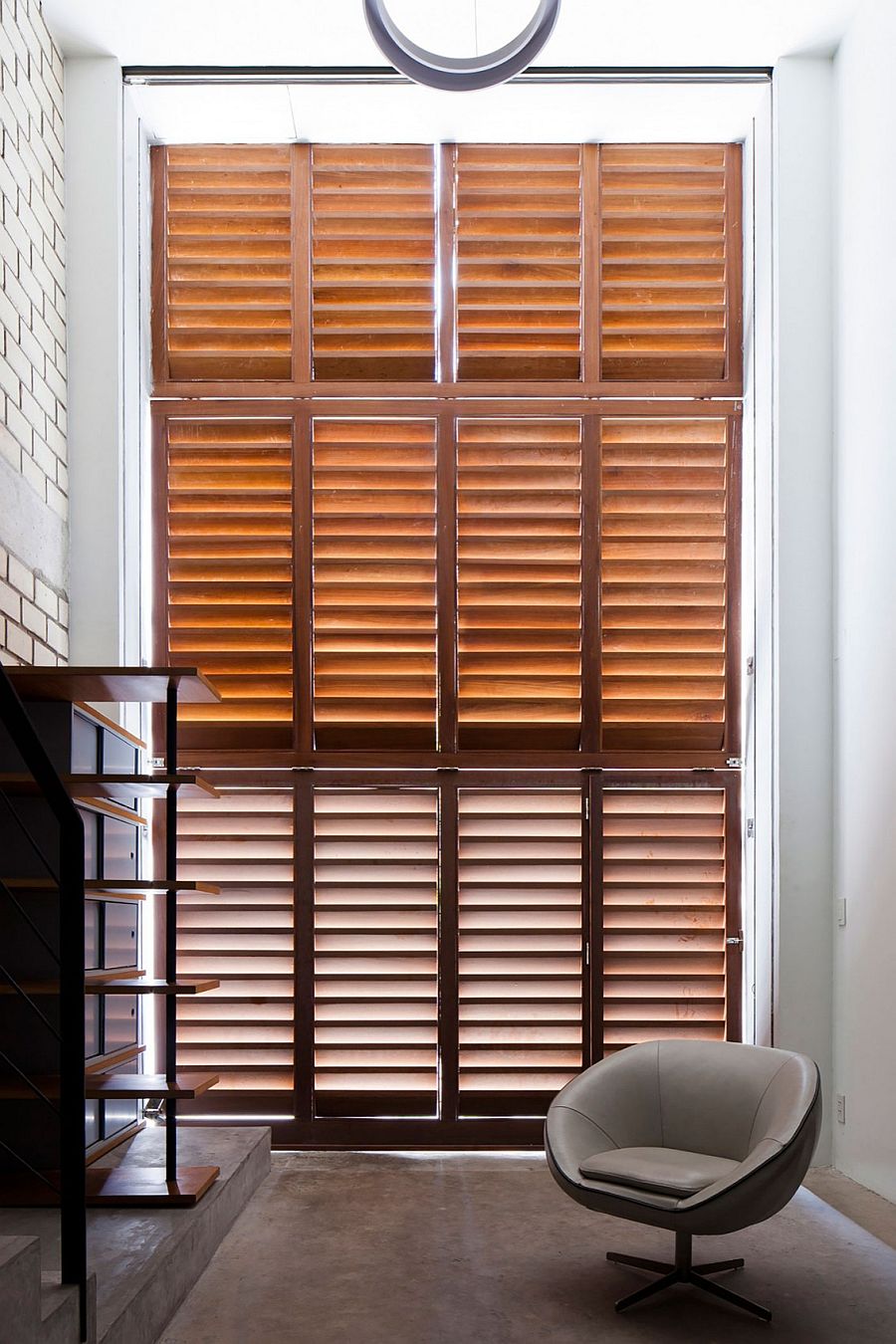 View of the shutters from the inside of the home