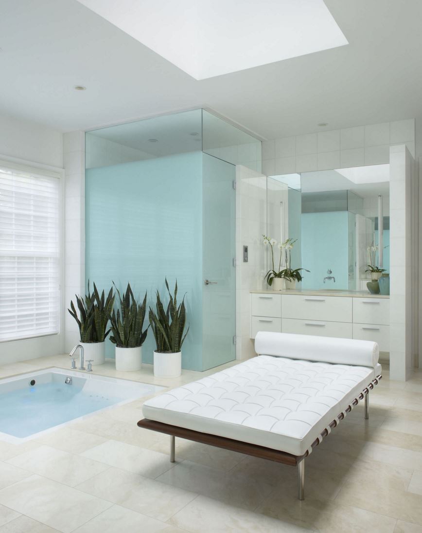 White bathroom with a spa vibe