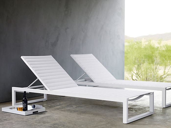 White chaise lounges from Design Within Reach