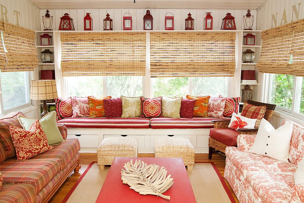 A captivating collection of lanterns for the colorful sunroom [Design: Fray Interiors]