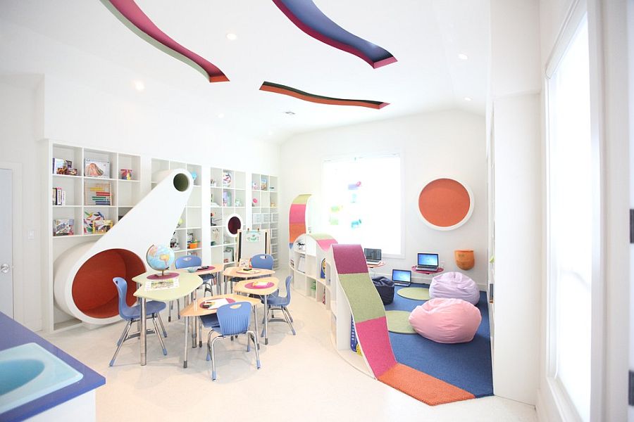 A colorful and inspirational study space for kids [Design: Bayless Custom Homes]