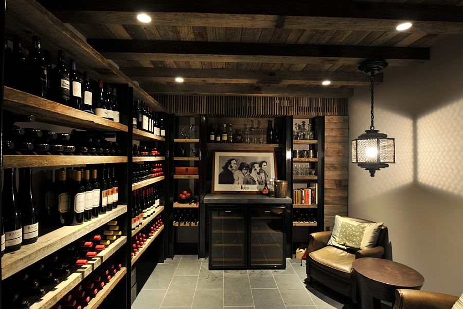 A stylish and relaxed tasting nook in the wine cellar