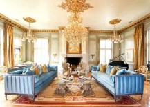 A touch of gold never fails in the Victorian living room