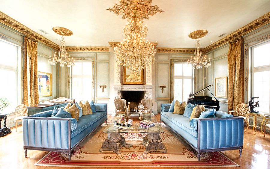 A touch of gold never fails in the Victorian living room