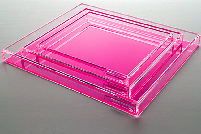 Acrylic pink trays from AVF