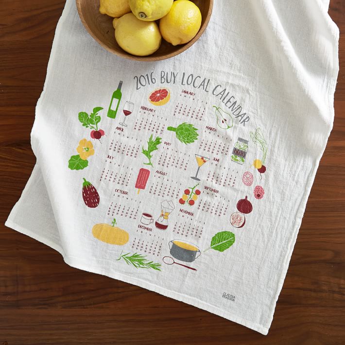 Calendar tea towel from West Elm