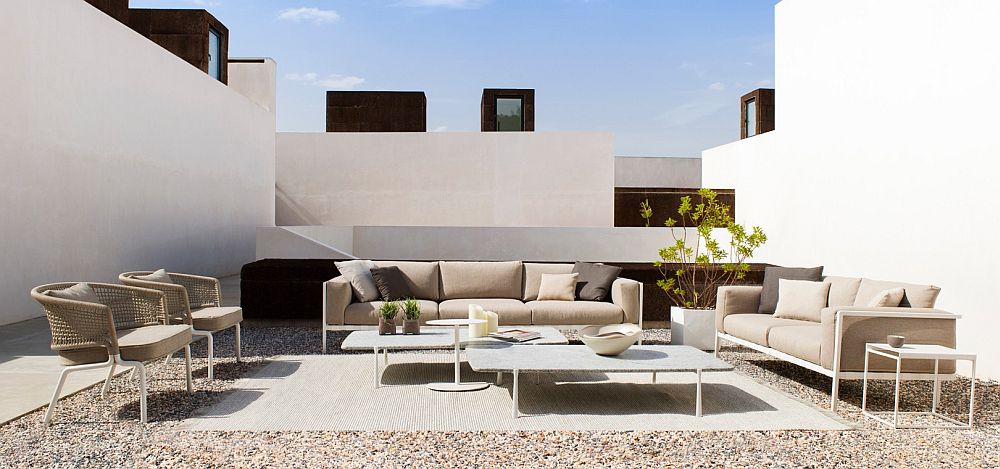 Contemporary courtyard design filled with decor from Tribu