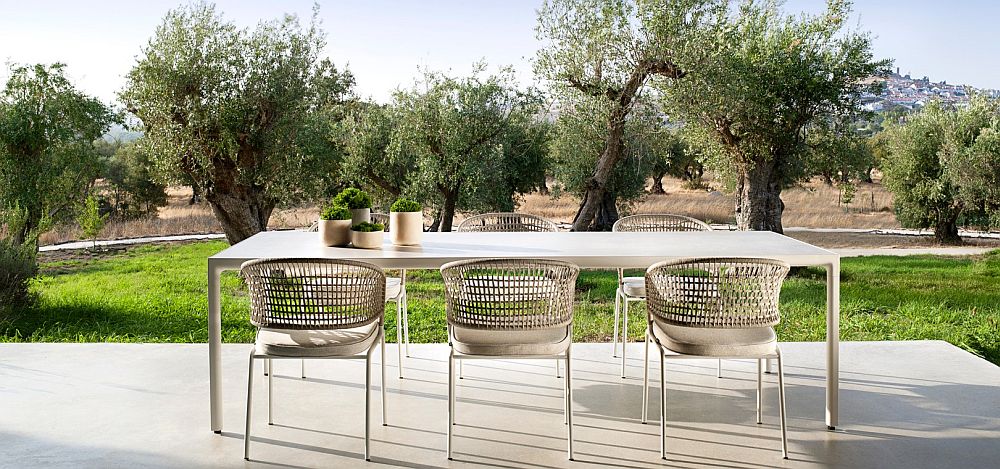 Contour outdoor chairs from Tribu by Piergiorgio Cazzaniga