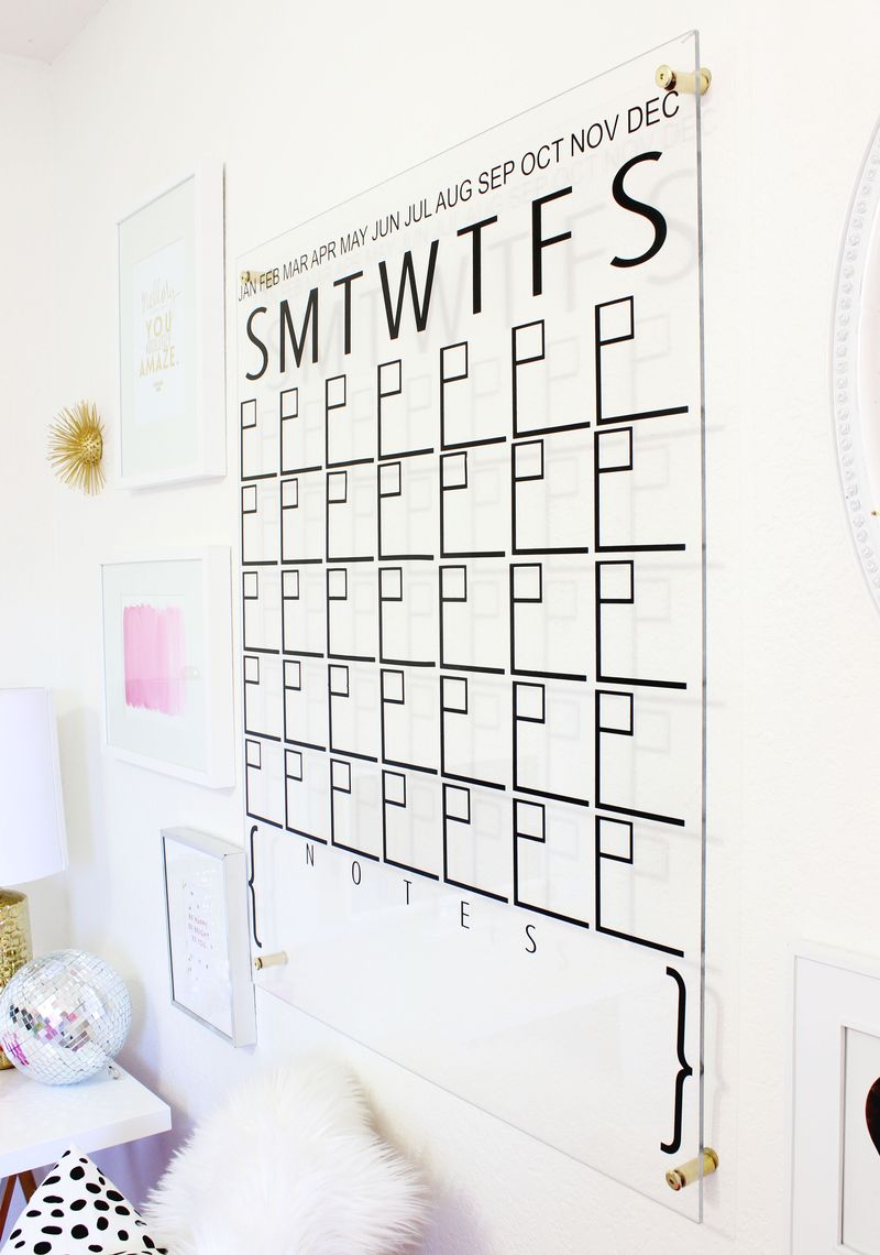 DIY acrylic calendar from A Beautiful Mess