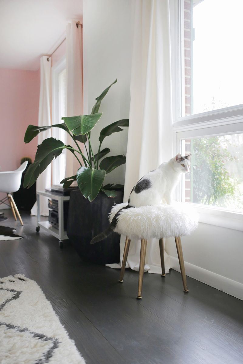 DIY furry stool from A Beautiful Mess