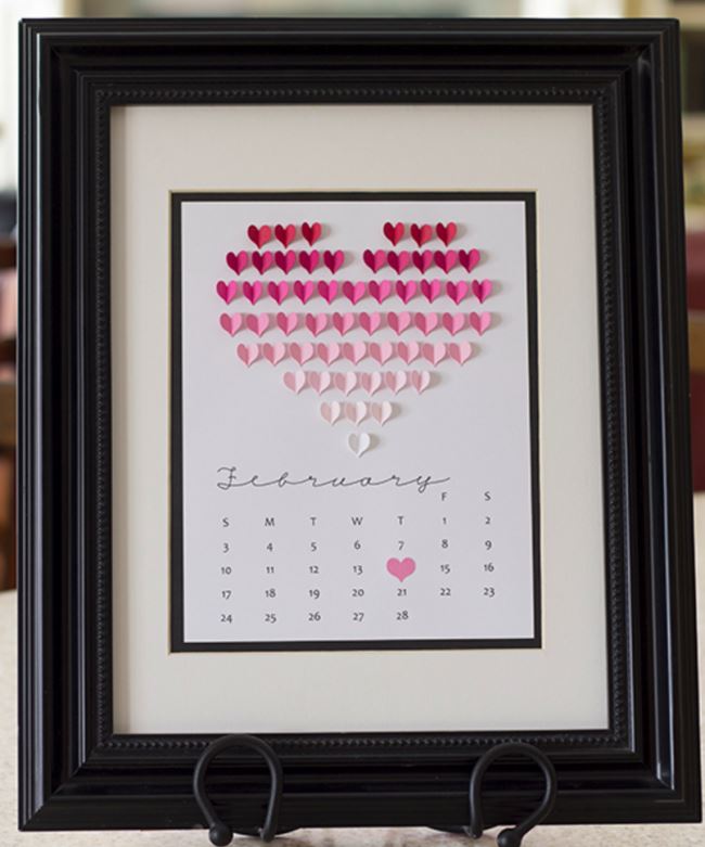 DIY heart calendar from Me and My DIY