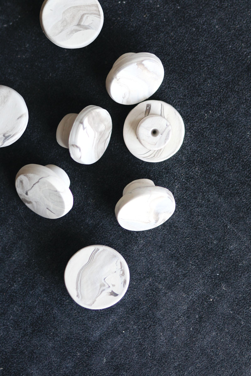 DIY marble drawer knobs from A Beautiful Mess