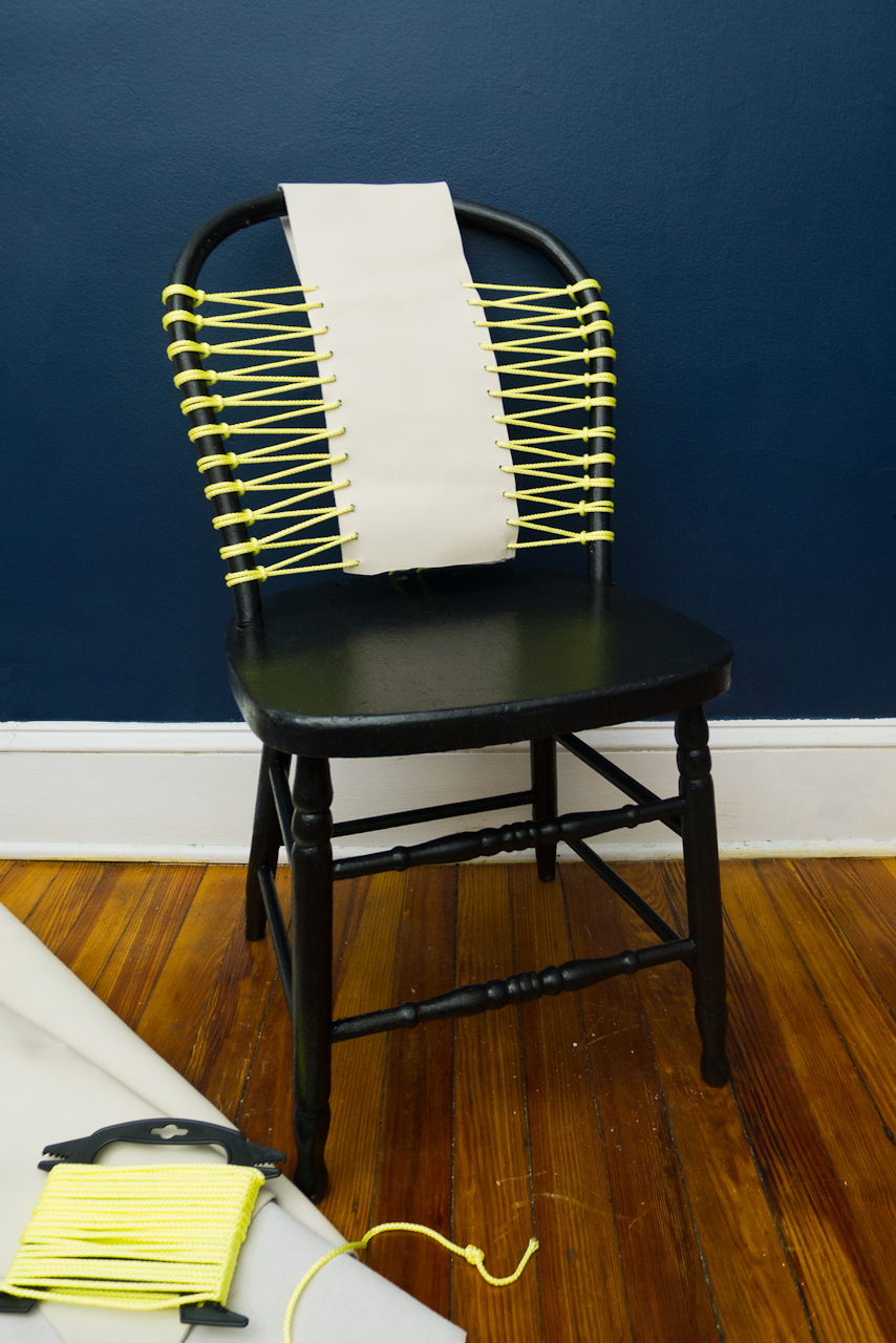 DIY rope and leather chair from Design Milk