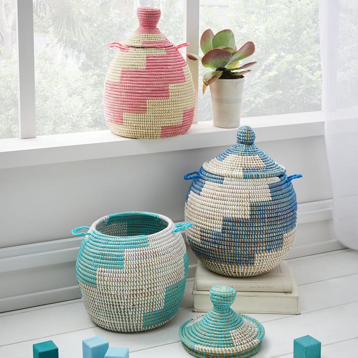 Earthy patterned baskets from West Elm