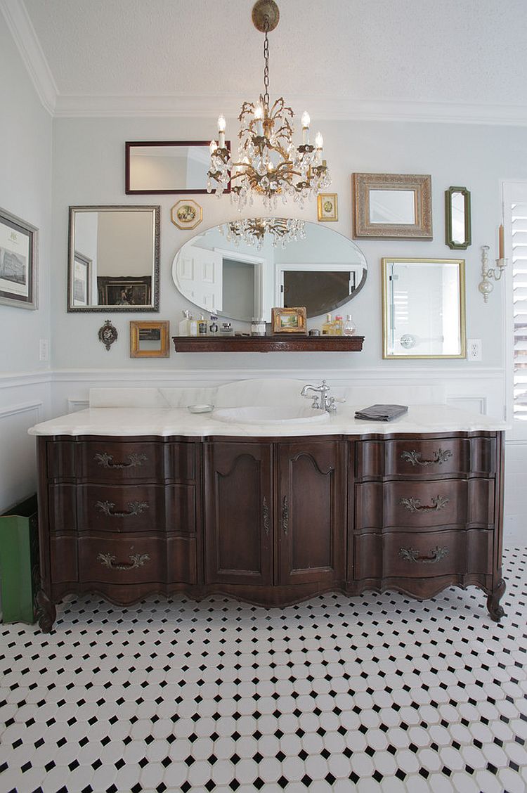 Eclectic collection of mirrors for a unique bathroom [From: Lindsay von Hagel]