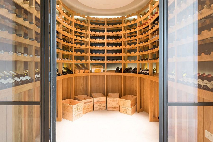 Excluisve wine cellar in the basement of the London home