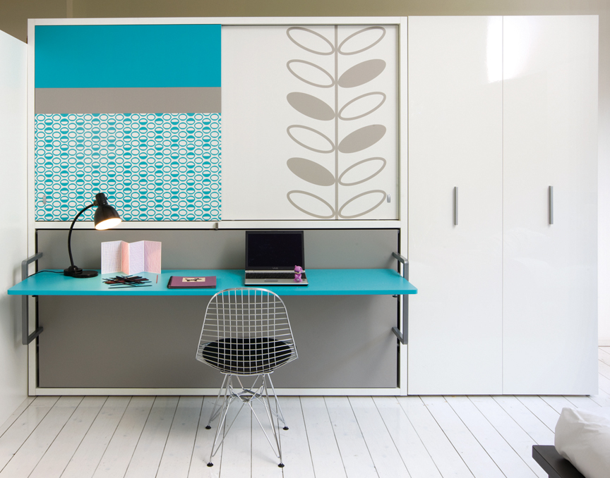 Eye-catching wall bed desk